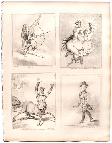 original James Gillray etchings Cupid

The Twin Start, Castor and Pollux

The Affrighted Centaur, and Lion Britanique












